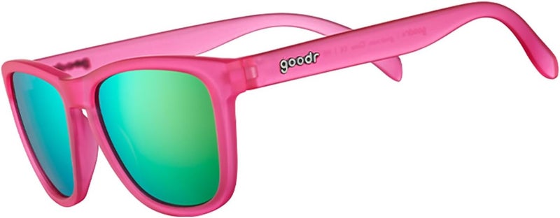Goodr Flamingos on a Booze Cruise Polarized Sunglasses, Medium Sized (OG), Pink Translucent Frames with Teal Mirored Reflective Lens, UV400 Protection, No Slip, No Bounce - Image 1